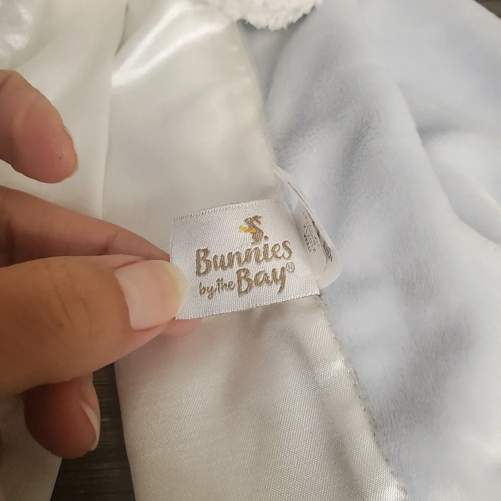 Bunnies By‎ The Bay Security Blanket Best Friends Indeed Blue Rabbit Satin Lovey